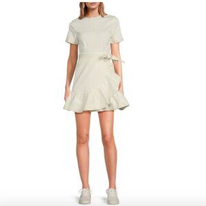 Dillards A Loves A White Denim Ruffle Wrap Mini Dress